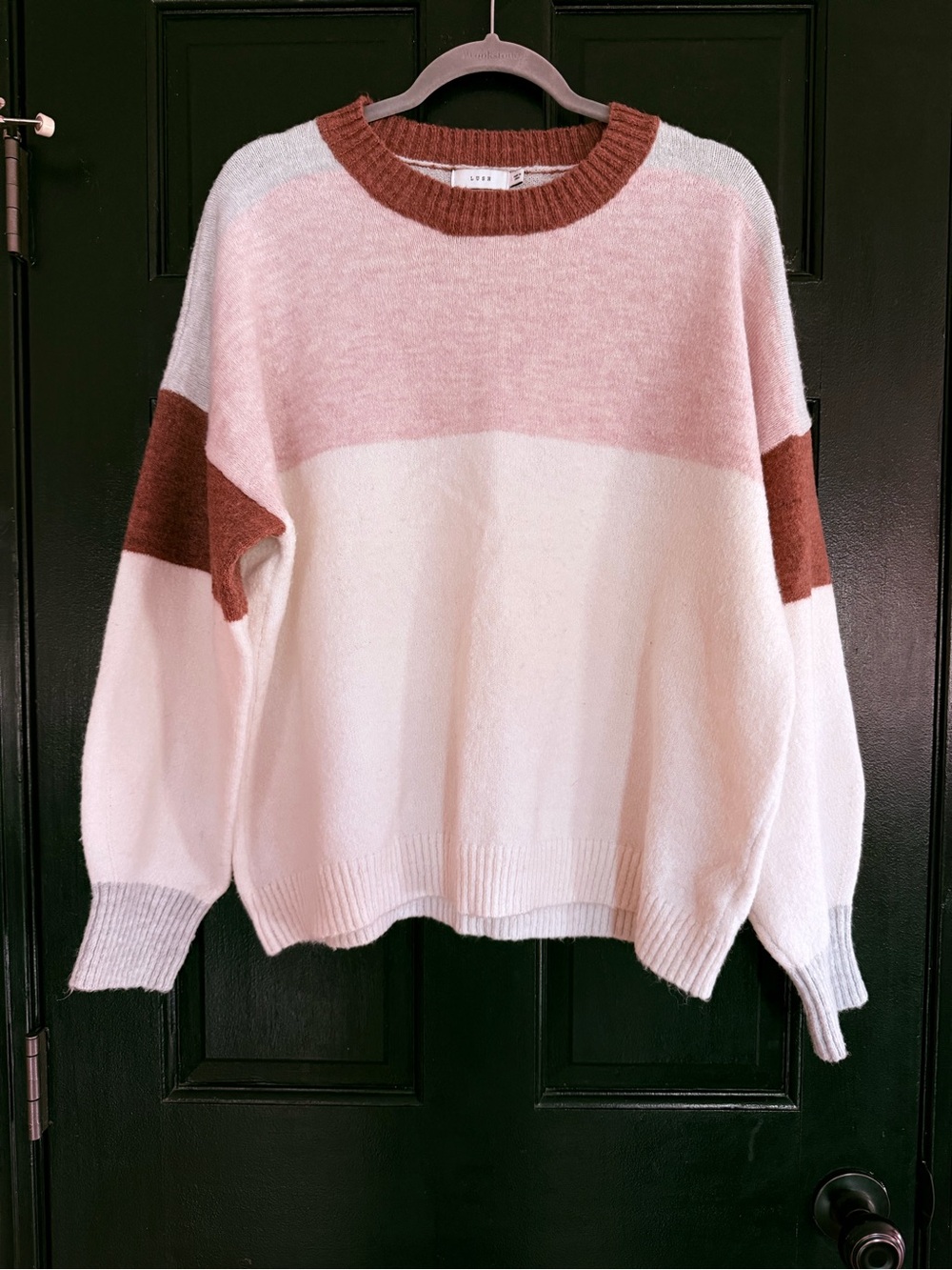 Lush Colorblock Crewneck Sweater